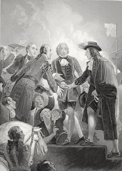 Le débarquement de Guillaume III à Torbay, gravé par A.H. Payne - Thomas Stothard